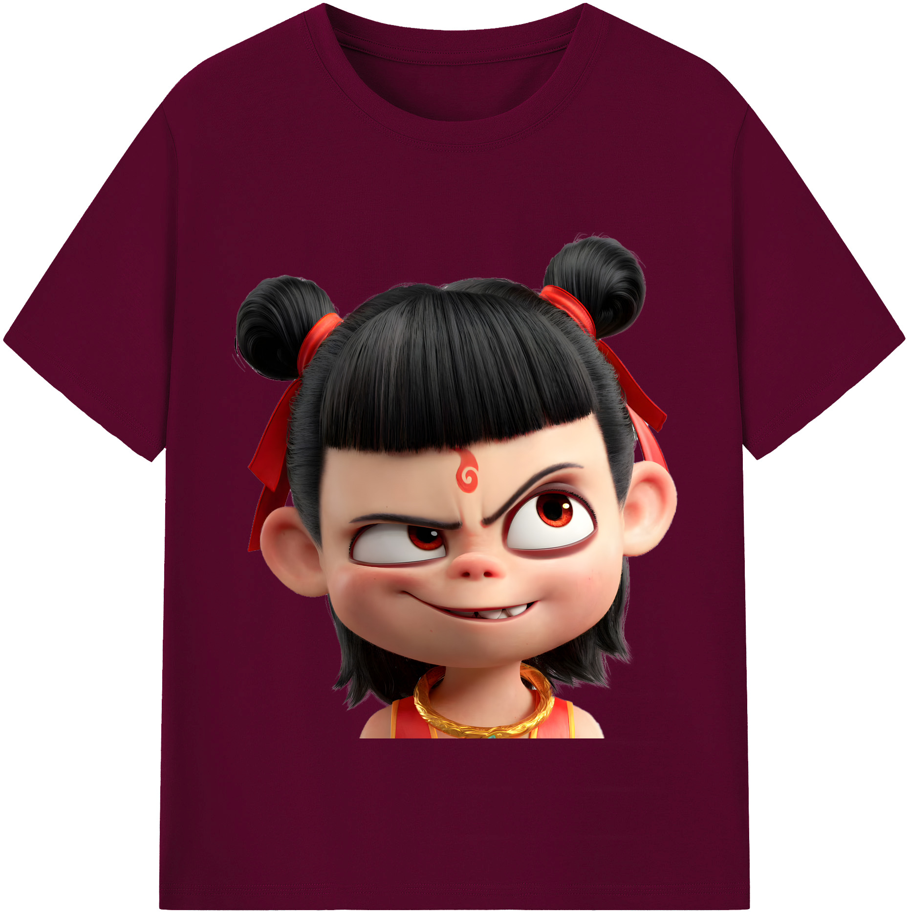 （画像用） Ne Zha 2 ナタ 魔童の大暴れ レディースカジュアルプリントTシャツ（綿100％）
